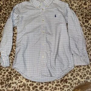Polo by Ralph Lauren Kids White and Blue Checkered Shirt